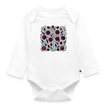 Folk art composition #8 - Organic Longsleeve Baby Bodysuit - white - Front