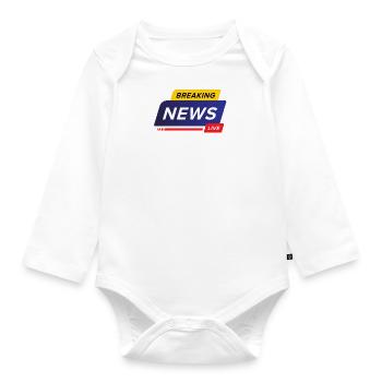 Breaking News - Baby Bio-Langarm-Body - Weiß - Vorne