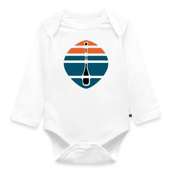 Paddel Sonnenuntergang Logo - Baby Bio-Langarm-Body - Weiß - Vorne