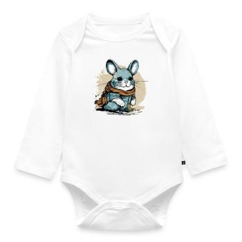 Blinki chinchilla - Organic Longsleeve Baby Bodysuit - white - Front