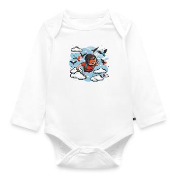 Sky High: Fallschirmspringen-Abenteuer - Baby Bio-Langarm-Body - Weiß - Vorne