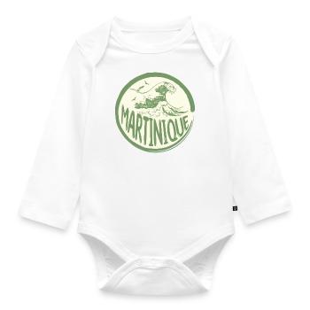 Karibische Wellen von Martinique - Baby Bio-Langarm-Body - Weiß - Vorne