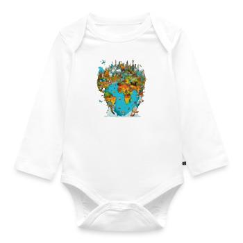 The monuments of the world n°3 - Organic Longsleeve Baby Bodysuit - white - Front