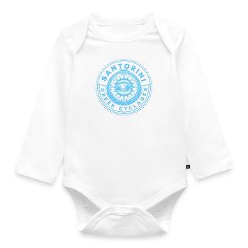 Greek Eye Santorin Souvenir - Body Bébé bio manches longues - blanc - Devant