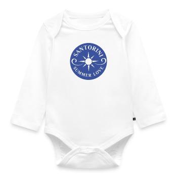 Bleu Santorin Summer Love Sunset - Body Bébé bio manches longues - blanc - Devant