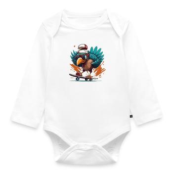 Turk-Skateboarding - Organic Longsleeve Baby Bodysuit - white - Front