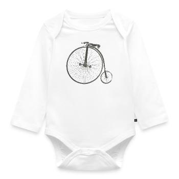 Penny farthing - Organic Longsleeve Baby Bodysuit - white - Front