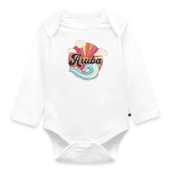 Aruba Caribbean Island Retro années 80 - Body Bébé bio manches longues - blanc - Devant