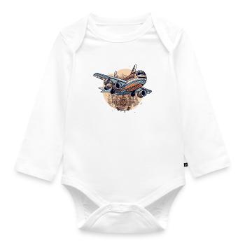 Africa airline - Organic Longsleeve Baby Bodysuit - white - Front