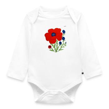 Folk art composition #22 - Organic Longsleeve Baby Bodysuit - white - Front