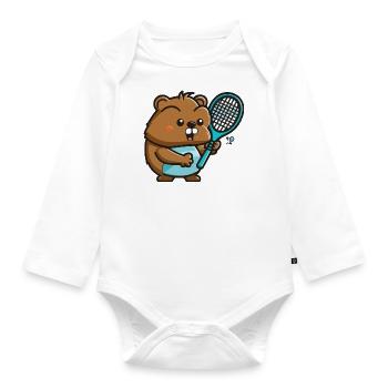 Beaver Server - Organic Longsleeve Baby Bodysuit - white - Front