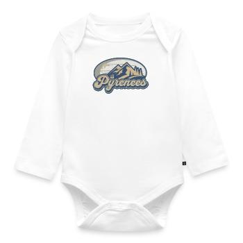 Pyrenees France Vintage Mountains - Organic Longsleeve Baby Bodysuit - white - Front