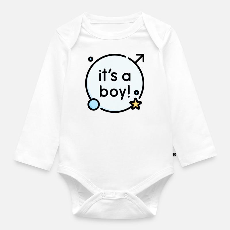 Babyboy - Body Bébé bio manches longues - blanc