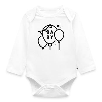 Baby shower - Organic Longsleeve Baby Bodysuit - white - Front