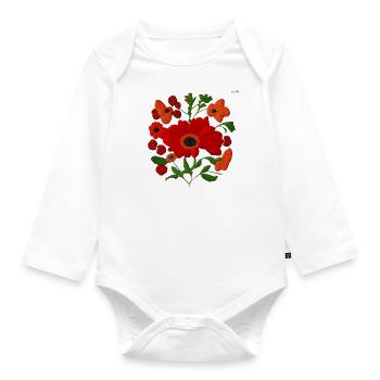Folk art composition #30 - Organic Longsleeve Baby Bodysuit - white - Front