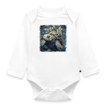 gift awesome earth planet climate animal park - Baby Bio-Langarm-Body - Weiß - Vorne