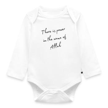 Es gibt Macht im Namen Allahs - Baby Bio-Langarm-Body - Weiß - Vorne