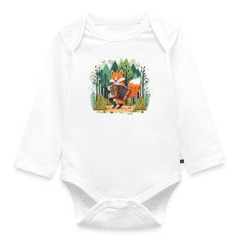 Musical Fox - Organic Longsleeve Baby Bodysuit - white - Front