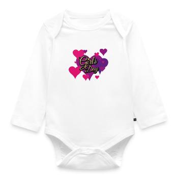 Girls Day Glittermuster - Baby Bio-Langarm-Body - Weiß - Vorne