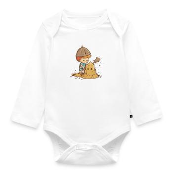 Sandburgen in der Sonne - Baby Bio-Langarm-Body - Weiß - Vorne