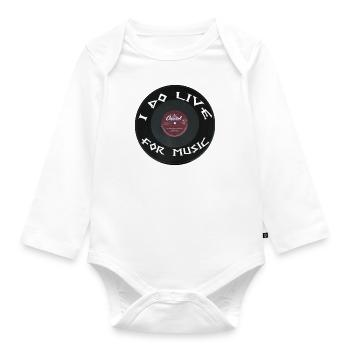Disque Vinyle i do live for music - Body Bébé bio manches longues - blanc - Devant