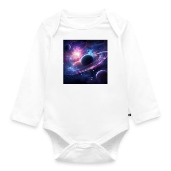 Kosmisch - Baby Bio-Langarm-Body - Weiß - Vorne