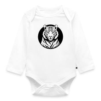 Tiger Big Cat - Organic Longsleeve Baby Bodysuit - white - Front