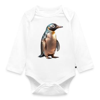 The Bronze Penguin - Organic Longsleeve Baby Bodysuit - white - Front