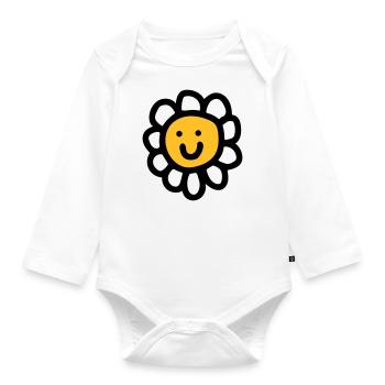 Daisy - Organic Longsleeve Baby Bodysuit - white - Front