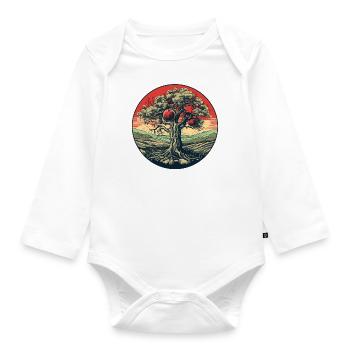 Apfelbaum aus Eden - Baby Bio-Langarm-Body - Weiß - Vorne