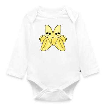 Bananes fraîches - Body Bébé bio manches longues - blanc - Devant