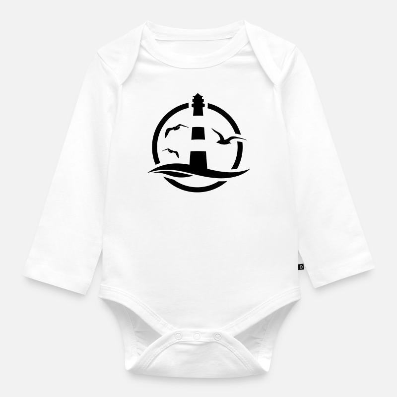 Phare - Body Bébé bio manches longues - blanc