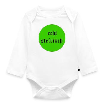 echt steirisch - Baby Bio-Langarm-Body - Weiß - Vorne