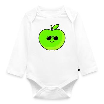 Pomme fraîche - Body Bébé bio manches longues - blanc - Devant
