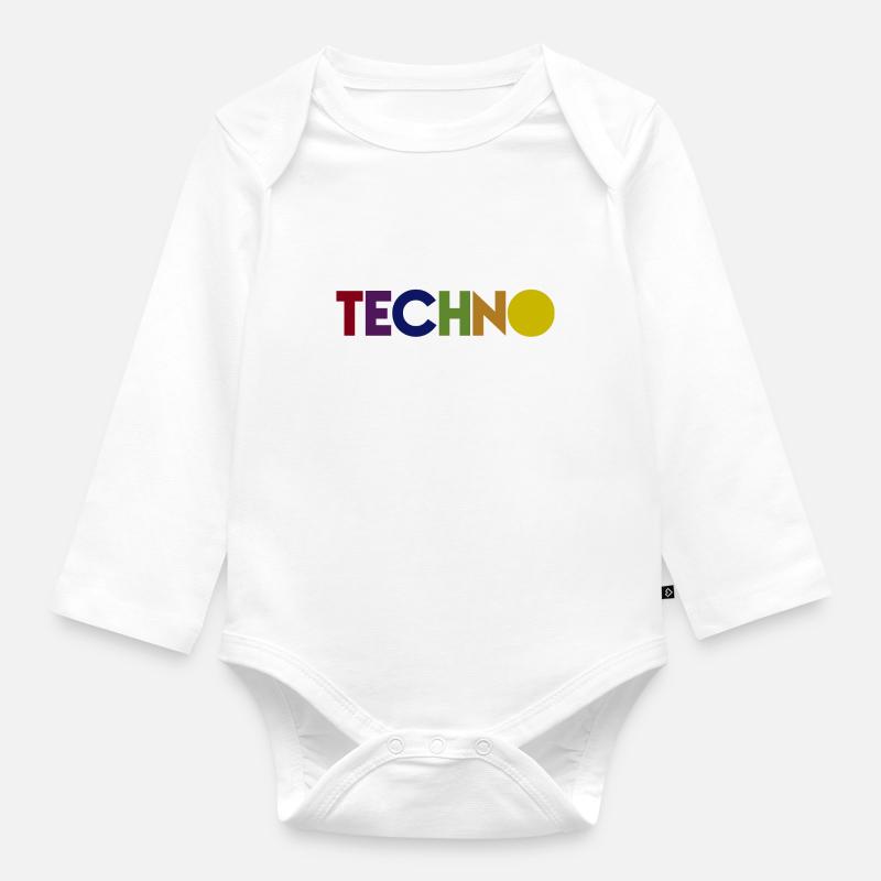 Techno - Baby Bio-Langarm-Body - Weiß