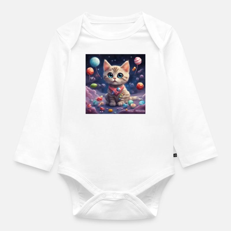 Katze Katze Katze - Baby Bio-Langarm-Body - Weiß