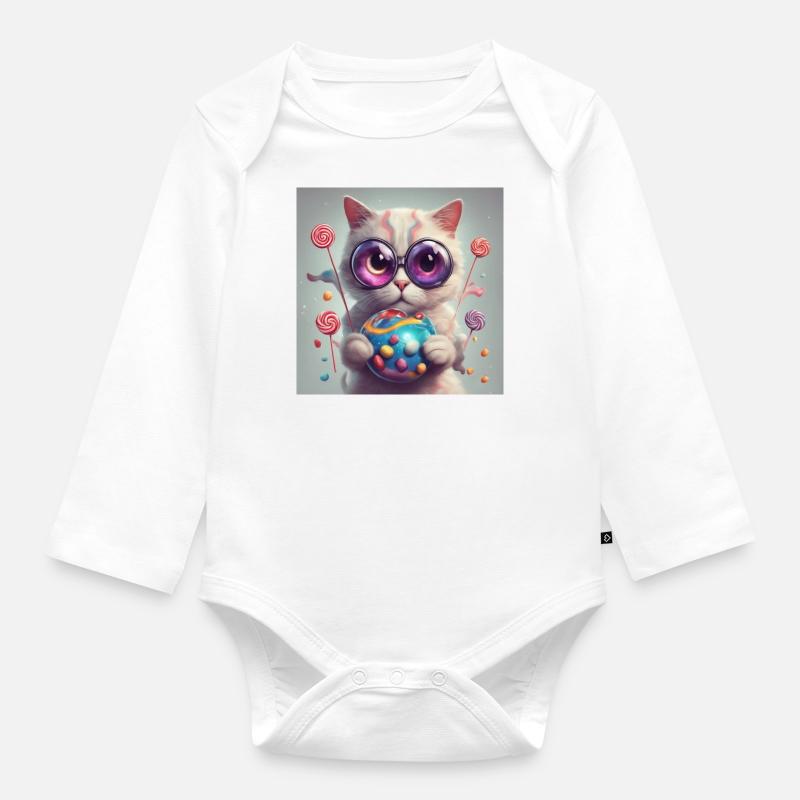 Katze Katze Katze - Baby Bio-Langarm-Body - Weiß