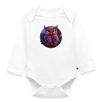 Hibou mystique - Body Bébé bio manches longues - blanc - Devant