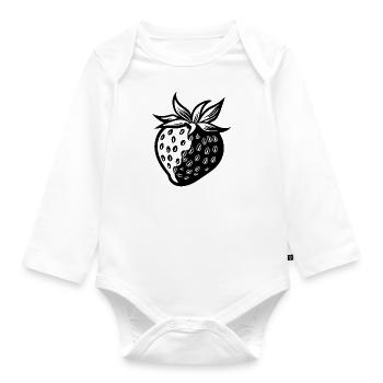 Strawberry Fruit Fruit - Organic Longsleeve Baby Bodysuit - white - Front