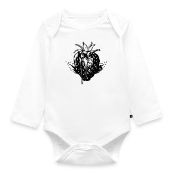 Strawberry Fruit Fruit - Organic Longsleeve Baby Bodysuit - white - Front