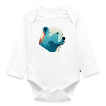 Polar bear - Organic Longsleeve Baby Bodysuit - white - Front