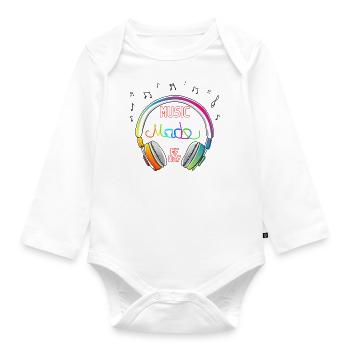 Music Made My Day - Baby Bio-Langarm-Body - Weiß - Vorne