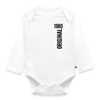 1980 Cadeau d’anniversaire original 1980 - Body Bébé bio manches longues - blanc - Devant
