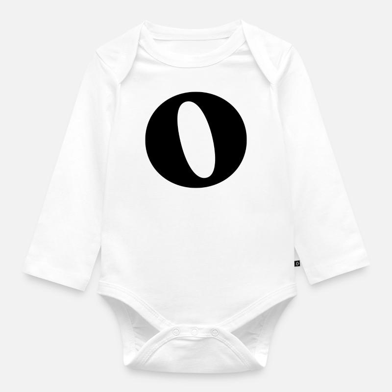 Buchstabe o - Baby Bio-Langarm-Body - Weiß