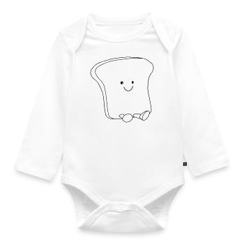 Toasts sucrés - Body Bébé bio manches longues - blanc - Devant