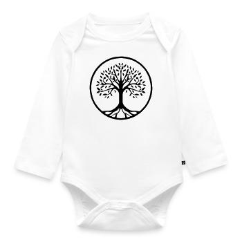 Tree of Life, Celtic Nordic Spiritual Yoga - Organic Longsleeve Baby Bodysuit - white - Front