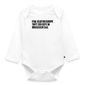 html selbsthilfegruppe heute im großen Saal - Baby Bio-Langarm-Body - Weiß - Vorne