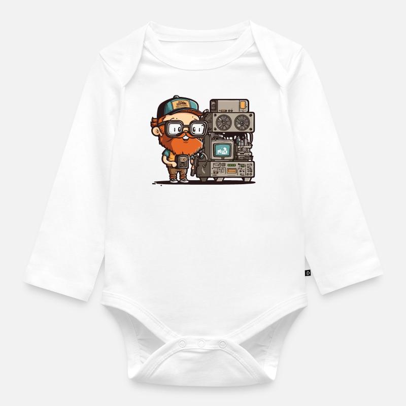 Geek Chic - Body Bébé bio manches longues - blanc