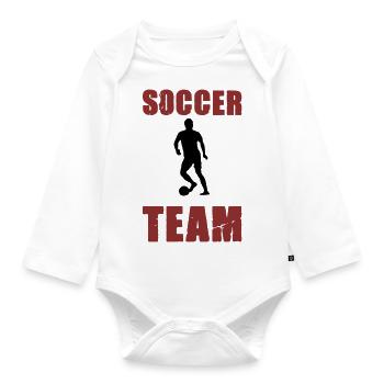 Soccer Player Team - Organic Longsleeve Baby Bodysuit - white - Front