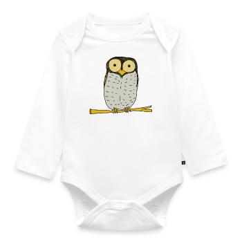 waldkauz naturschutz - Baby Bio-Langarm-Body - Weiß - Vorne